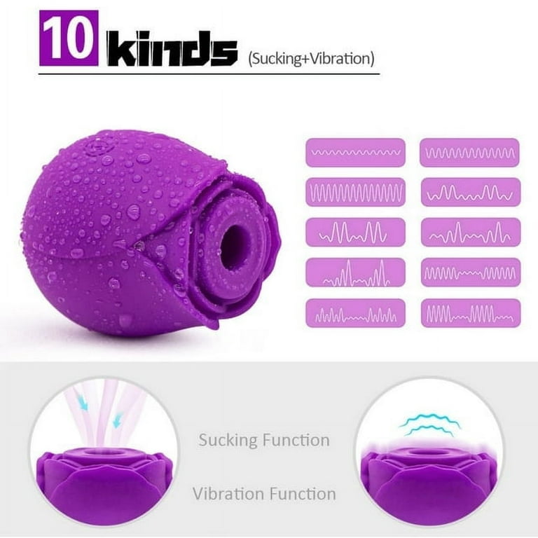 CKK Rose Toy Vibrator and Adult Sex Toys for Women Pleasure 10 Vibrating ( Purple) 