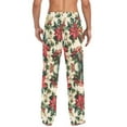 thumbnail image 4 of FORMRS Mens Pajama Pants with Pockets Sleepwear Lounge Bottoms Sizes S-2XL, Red Christmas Poinsettia, 4 of 7