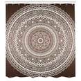 thumbnail image 3 of Ambesonne Ethnic Shower Curtain, Detailed Round Flower, 69"Wx84"L, Dark Brown White, 3 of 3