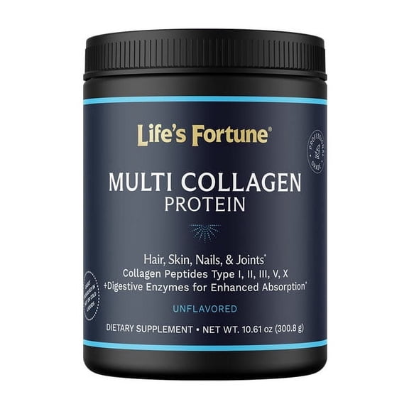 Life's Fortune Multi Collagen Peptides Protein Powder, 30 Servings, Protein & Collagen Powder - Supports Skin, Hair, Nails, Joints & Gut Health