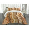 thumbnail image 3 of Ambesonne Marble Print Quilted Bedspread Set 3 Pcs, Watercolor Mineral, King Size, Multicolor, 3 of 5