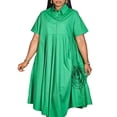 thumbnail image 3 of Plus Size Dresses for Women Sexy Ruched Shirt Dress A-line Dresese for Church, 3 of 7