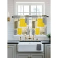 thumbnail image 2 of Yellow Ombre Tier Curtains 36 Inch Length,Sheer Curtains for Bedroom Living Room,Rustic Chic Abstract Gradient Plaid Art Rod Pocket Voile Drapes Kitchen Curtains Small Half Window 27.5"x36" 2 Panels, 2 of 7
