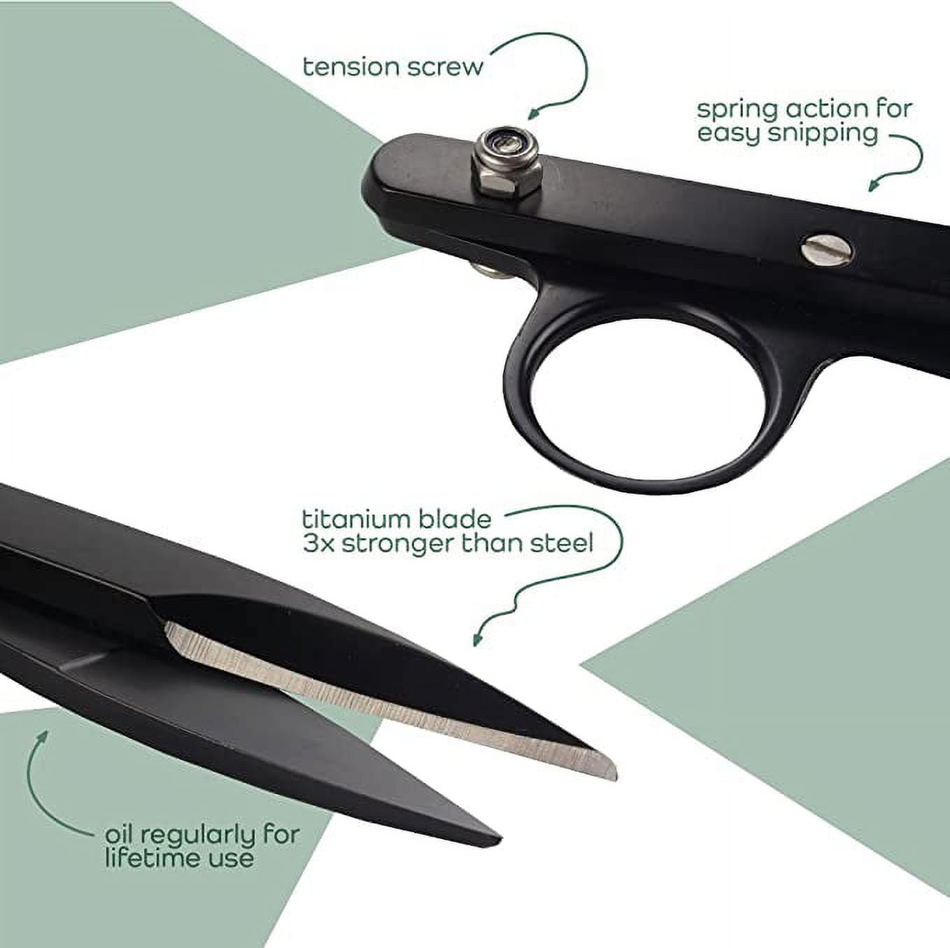 JubileeYarn Professional Multi-Purpose Titanium Precision Trimmer - Black - 1 Pair