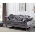 thumbnail image 4 of Uspridefurniture Tommy Chesterfield Velvet Loveseat,Gray, 4 of 5