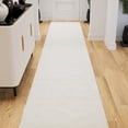 thumbnail image 5 of Ottomanson Plush Runner Rug 2'7" x 9' – Soft Non-Slip Indoor Runner, White, 5 of 9