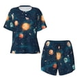 thumbnail image 4 of Lsque Solar System And Planets Women's Short-Sleeved Pajama Set - 2 Piece Soft and Lightweight Sleepwear Set-X-Large, 4 of 9
