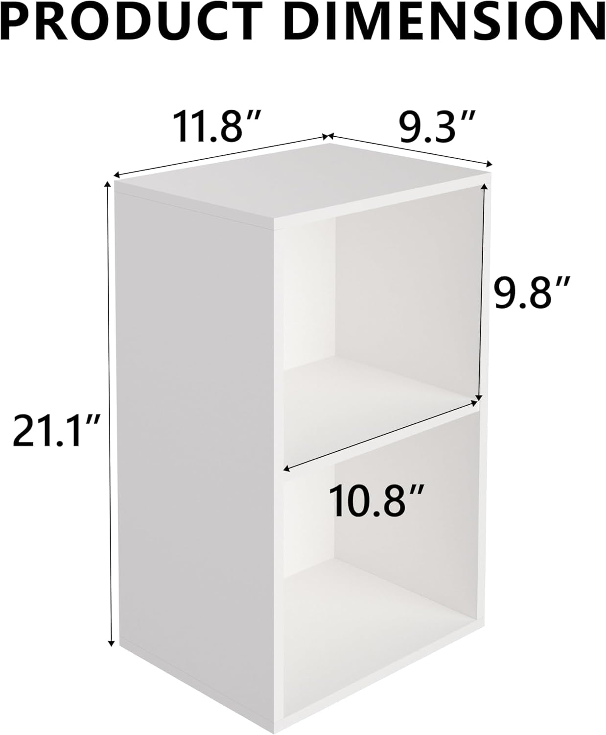 2 Cube Bookcase, 3 Tier Open Shelf Storage Cabinet, Stackable Wooden Multipurpose Display Cabinet Organizer Shelf for Living Room, Bedroom, Hallway, Home Office, Classroom, 11.81*9.25*21.1 in
