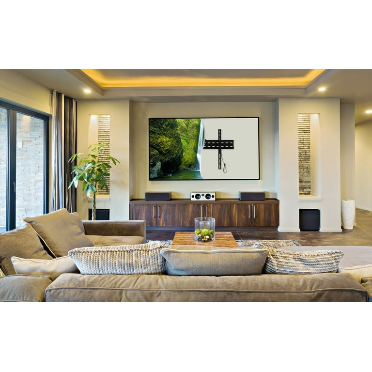 onn. Fixed TV Wall Mount for 19" to 42" TVs, Holds TVs up to 35 lbs, Black