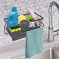 thumbnail image 3 of Yuarrent No más soporte de esponja para encimeras mojadas para fregadero de cocina, productos de limpieza, organizadores, se secan rápidamente Almacenamiento y organización del hogar Gris con pegatina, 3 of 6
