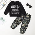 thumbnail image 2 of NOLDARES Toddler Baby Boy Fall Winter Clothes 2 Piece Cute PrintLong Sleeve Sweatshirt Elastic Pants Newborn Infant Boy Outfits Clothing(Dark Gray,18-24 M), 2 of 6