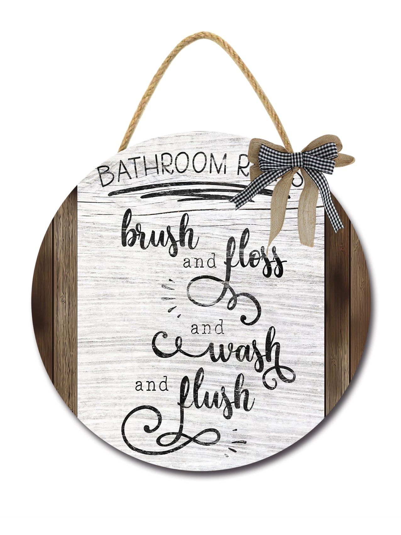 Eveokoki Bathroom Rules Signs for Bathroom Decor Modern Farmhouse