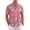 03-Red Cyan Flower, variant on Men's Hawaiian Beach Short Sleeve Button Down Shirt Tropical Cuban Collar Casual Shirt