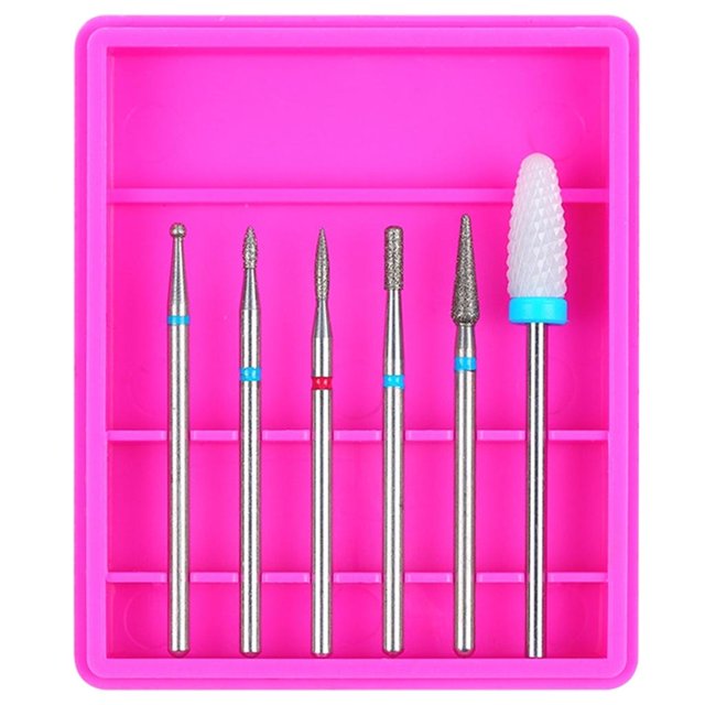 Juego de Cortadores de Uñas de 6 Piezas, Manicura, Pedicura, Accesorio, Gel Abrasivo - 4 04 Baoblaze Broca de carburo para uñas