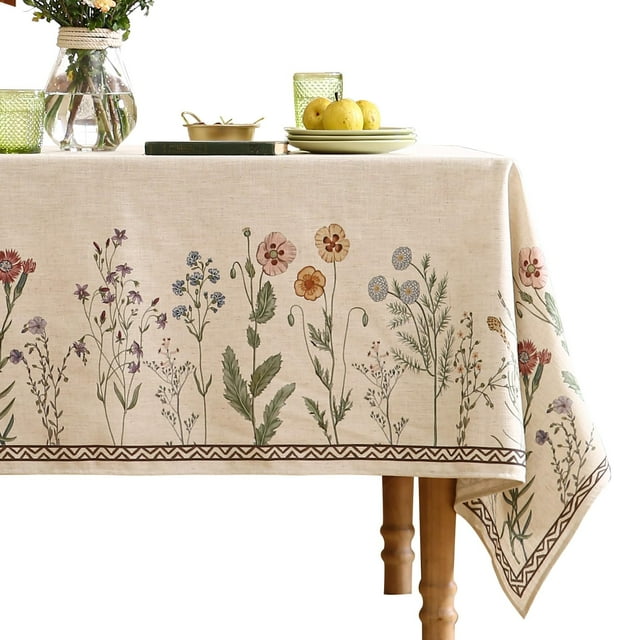 Mantel ISAENNE Designer de lino blanco roto 170x170 cm