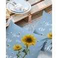 thumbnail image 3 of Outdoor Throw Pillow Cover Sunflower with Sunshine Text Waterproof Cushion Covers 2 Pack Farm Bees Floral on Blue Pillow Cases Home Decoration for Patio Garden Couch Sofa, 3 of 7