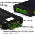 thumbnail image 3 of Solar Charger - Power Bank - 50000mAh Solar Battery Charger,Portable Charger With Dual Usb Charger Ports (1A/2A), Built-in Led Flashlight and Compass for All Cell Phone and Electronic Devices,Green, 3 of 12