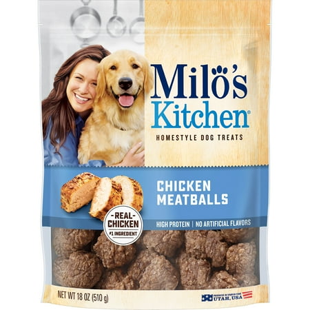 Milo's Kitchen Chicken Meatballs Homestyle Dog Treats, 18 oz