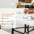 thumbnail image 5 of Topbuy Waterproof Metal, HDPE Picnic Table with 4 Benches & Umbrella Hole, White, 5 of 9