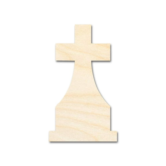 Unfinished Wood Tombstone Cross Shape 6" / 1/8"