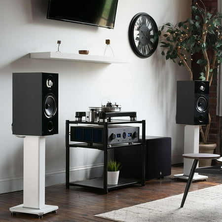 Kanto - 22" Tall Fillable Bookshelf Speaker Floor Stands (Pair) - White