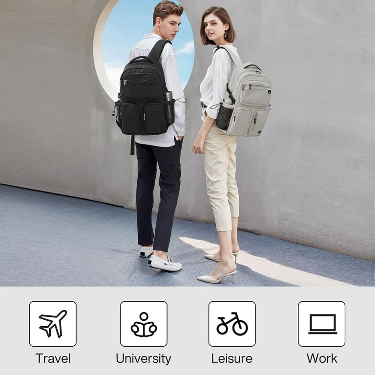 mixi Travel Laptop Backpack Lightweight Durable School Bookbag Men Woman 15.6 Computer Bag Water Resistant Outdoor Hiking Backpacks With Multifunction Pockets 17 Inch Black Walmart