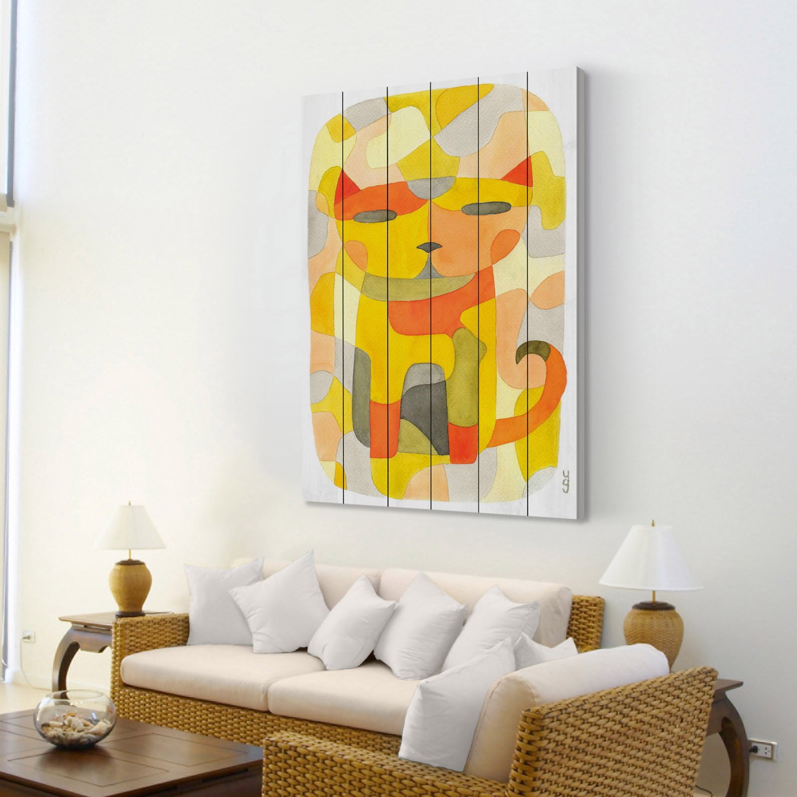 Marmont Hill "Cat 1" by Yolanta Gawlik Painting Art Print on White Wood