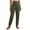 Army Green-01, variant on Perfectbot Women's Casual Drawstring Pants Ruffle Elastic Waist Cuff Bottom Pants with Pockets
