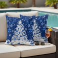 thumbnail image 4 of Navy Blue Christmas Tree Outdoor Waterproof Pillow Covers, Xmas Snowflake Weeping Balls Decorative Square Throw Pillowcase Sofa Cushion Sham for Patio/Couch/Chair, 20"x20" 2 Pack, 4 of 8