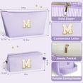thumbnail image 3 of DAKIMOE Makeup Bag Cosmetic Bags Organizer Personalized Initial Travel Essentials Toiletry Bag for Birthday Christmas Girlfriend Teacher Valentines Day Gifts, 3 of 9