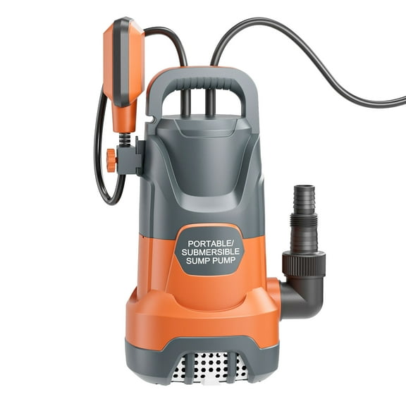 Sump Pump with Float Switch Submersible Water Pump Automatic 1.2HP 5000GPH Portable Dirty Clean Water Transfer Pump for Pool Draining Hot Tub Basement