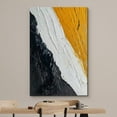 thumbnail image 3 of wall26 Canvas Print Wall Art Yellow, Black, White Paint Stroke Stripes Abstract Shapes Illustrations Modern Art Decorative Minimal Relax/Calm Zen for Living Room, Bedroom, Office - 24x36 inches, 3 of 5