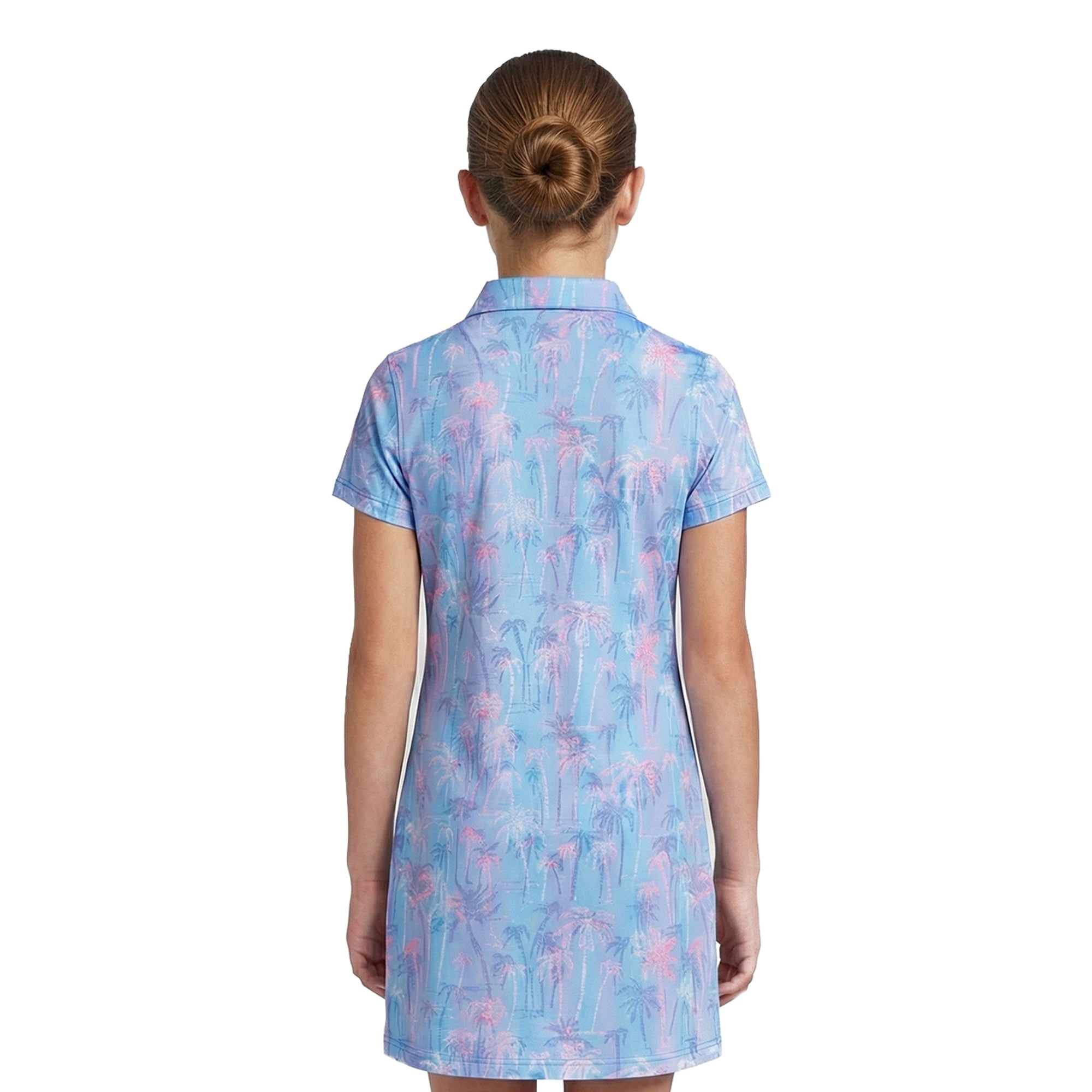 Birdie Bound Girls Beachy Plam Ombre Dress with Short Sleeves, Sizes XS-XL