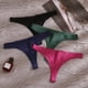 thumbnail image 2 of TrowBridge-bragas lisas simples para mujer, Tanga Sexy sin costuras, ropa interior para niña, lencería amigable con la piel, calzoncillos de satén de seda, 2 of 4