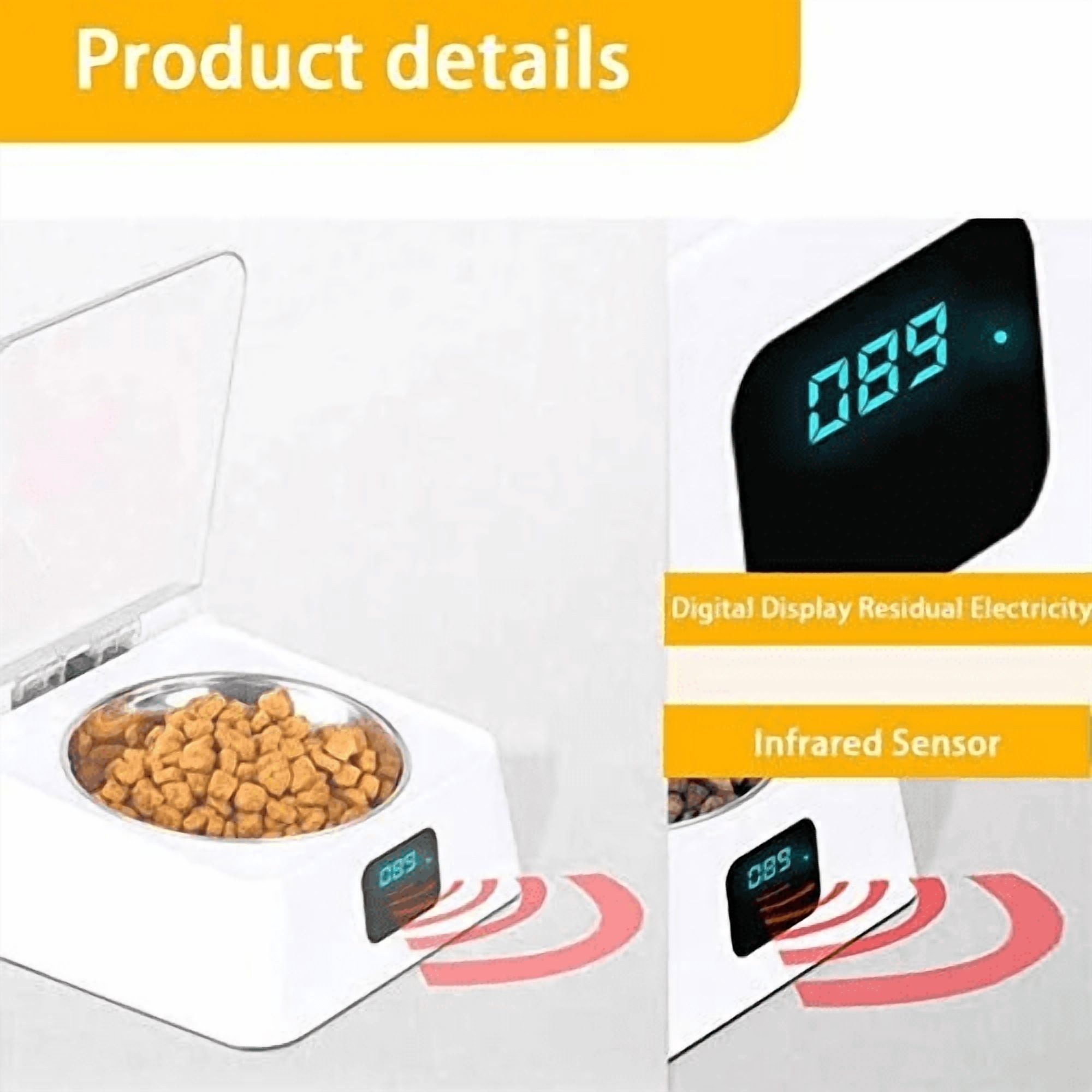 Automatic Pet Feeder Bowl with Infrared Sensor - Motion-Activated Lid, Moisture-Proof Food Dispenser for Dogs & Cats