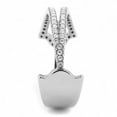 thumbnail image 4 of Womens Silver Rings No Plating Stainless Steel Ring with AAA Grade CZ in Clear DA310, 4 of 6