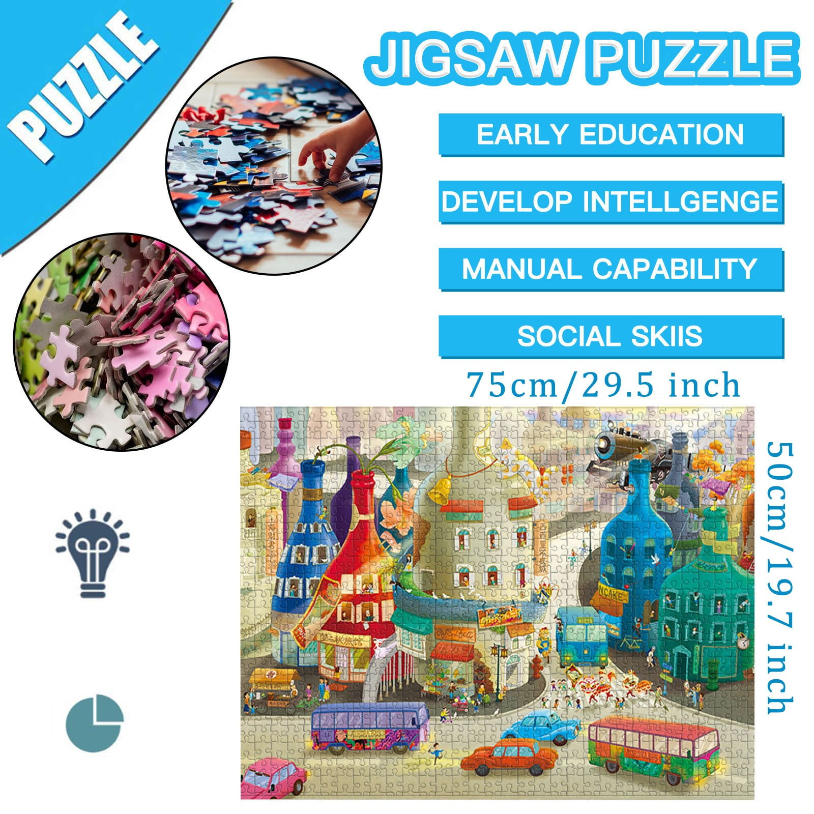 1000 Pieces Jigsaw Puzzle Windows World For Adults Learning Gift GameToy 