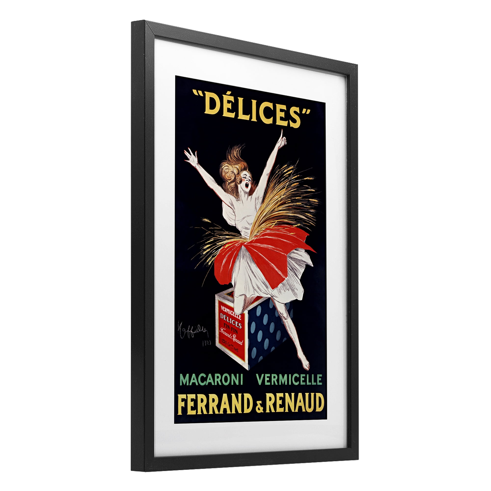 Stupell Industries Vintage Dancer Food Advertisement Black Framed Print Under Glass, design by Leonetto Cappiello