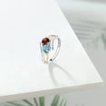thumbnail image 4 of Gem Stone King 1.87 Ct Round Red Garnet Blue Zircon 925 Silver and 10K Yellow Gold Ring (Size 8), 4 of 5