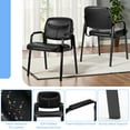 thumbnail image 5 of Simenmax Office Guest Reception Chair for Waiting Conference Room Lobby with Lumbar Support and Padded Arms,No Wheels,PU Leather, Black, 5 of 7