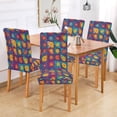 thumbnail image 2 of Yayeee 2 Pack Dining Chair Covers Stretch Parson Chairs Slipcovers Seat Protector, Colorful Checkered Daisy, 2 of 6