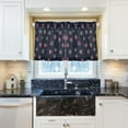 thumbnail image 5 of Yayeee Kitchen Curtains Tier Pair Light Filtering 27"x36" Rod Pocket Short Cafe Window Panel, Red Fireworks Pattern, 5 of 7