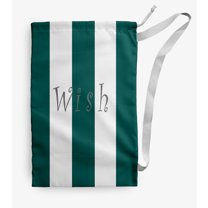 Simply Daisy Noel on a Stripe 18 x 29 in Teal Laundry Bag