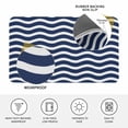 thumbnail image 4 of Navy Blue Moire Doormat Outdoor Entrance 24"x36", Water Ripple Stripe Farmhouse Absorb Moisture Dirt Door Mats, Non-Slip Rubber Backing Floor Mats Indoor, Low-Profile Front Door Rugs, 4 of 9