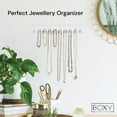 thumbnail image 4 of Boxy Concepts, 10 Hook, Rectangular, Jewelry Organizer, Plastic, 10.5" x 1.5", Clear, 2 Pack, 4 of 6