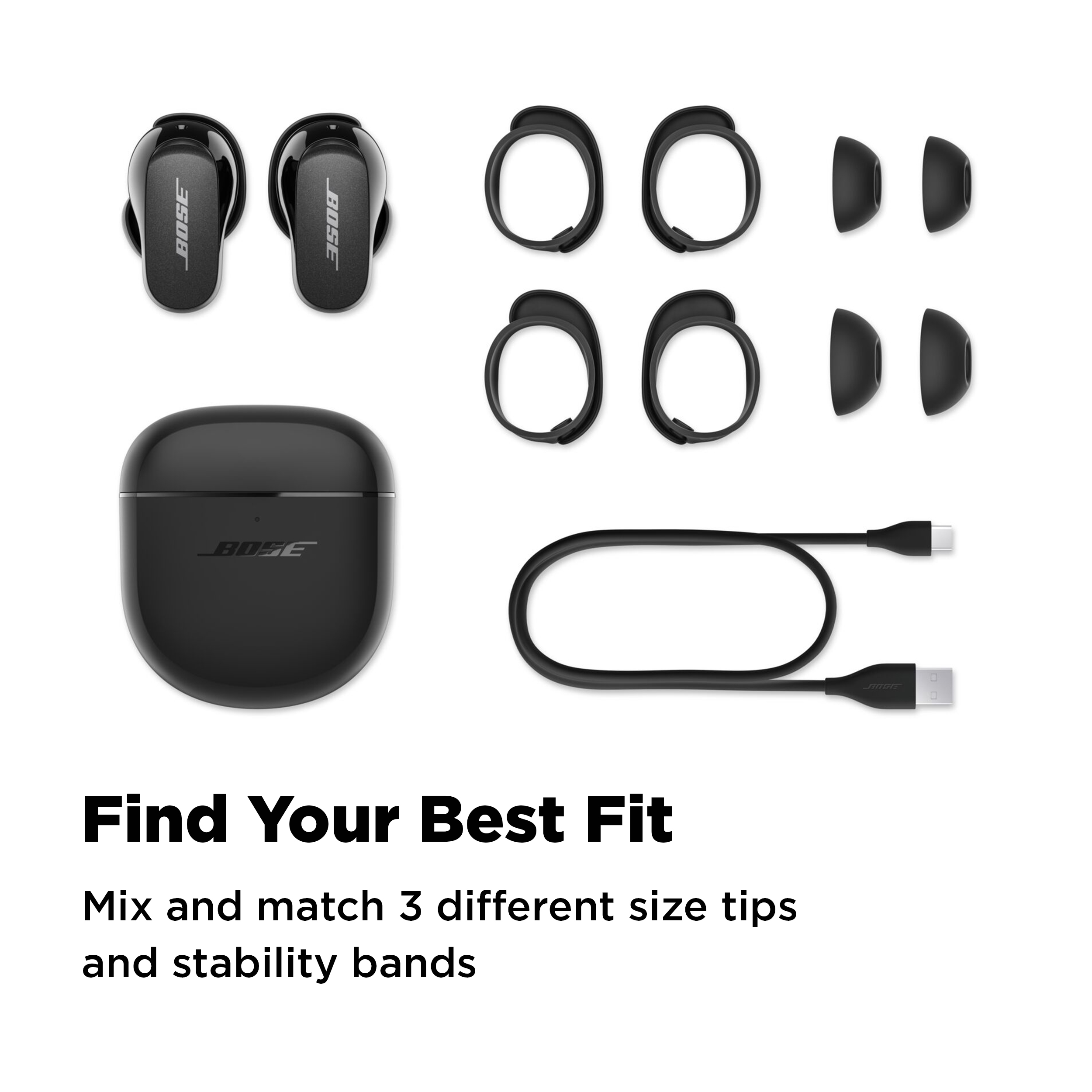 Bose QuietComfort Earbuds II, Noise Cancelling True Wireless Bluetooth Headphones, Black - image 4 of 10
