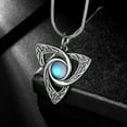 thumbnail image 3 of Jewmon Celtic Knot Moonstone Necklace for Men Stainlee Steel Trinity Knot Viking Pendant Irish Jewelry, 3 of 9