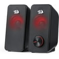 thumbnail image 2 of n GS500 Stentor PC Gaming Speaker, 2.0 Channel Stereo Desktop Computer Speaker with Red Backlight, Quality Bass and Crystal Clear Sound, USB Powered with a 3.5mm Connector,White, 2 of 15