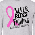 thumbnail image 4 of Inktastic Never Stop Fighting Breast Cancer Awareness Long Sleeve Youth T-Shirt, 4 of 5