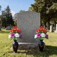 thumbnail image 4 of Artificial Cemetery Flowers, Memorial Lily Carnation Bouquet with Spike Vase, Flores Para Decoracion, UV Resistant Grave Decorations with Berries for Headstones, Outdoor Floral Arrangements, 4 of 6